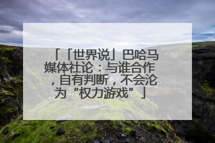 「世界说」巴哈马媒体社论：与谁合作，自有判断，不会沦为“权力游戏”