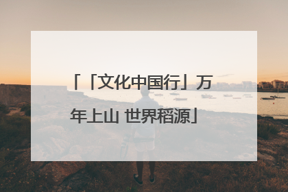 「文化中国行」万年上山 世界稻源
