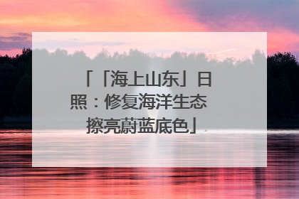 「海上山东」日照：修复海洋生态 擦亮蔚蓝底色