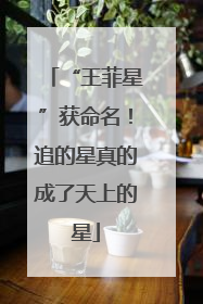 “王菲星”获命名！追的星真的成了天上的星
