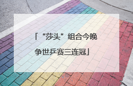 “莎头”组合今晚争世乒赛三连冠