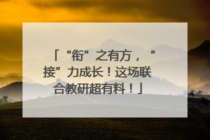 “衔”之有方，“接”力成长！这场联合教研超有料！