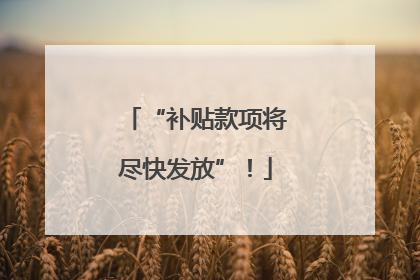 “补贴款项将尽快发放”！