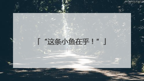 “这条小鱼在乎！”