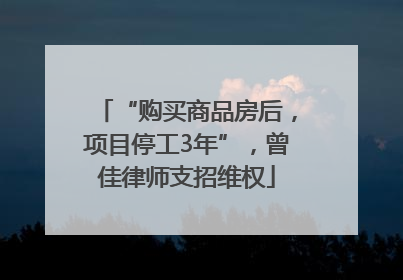 “购买商品房后，项目停工3年”，曾佳律师支招维权