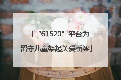 “61520”平台为留守儿童架起关爱桥梁