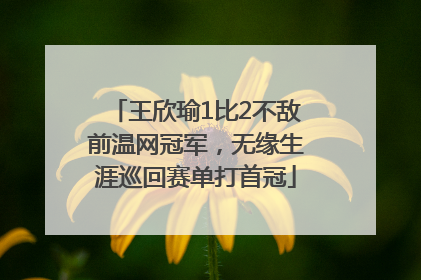 王欣瑜1比2不敌前温网冠军，无缘生涯巡回赛单打首冠