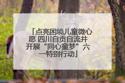 点亮困境儿童微心愿 四川自贡自流井开展“同心童梦”六一特别行动