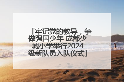 牢记党的教导，争做强国少年 成都少城小学举行2024级新队员入队仪式