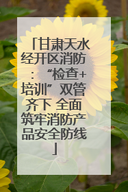 甘肃天水经开区消防：“检查+培训”双管齐下 全面筑牢消防产品安全防线