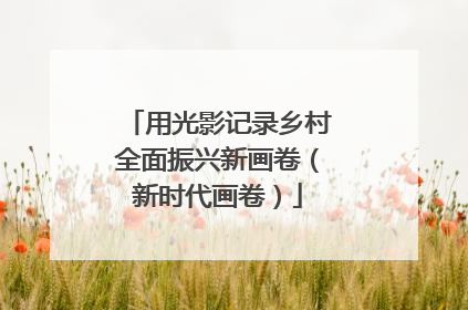 用光影记录乡村全面振兴新画卷（新时代画卷）
