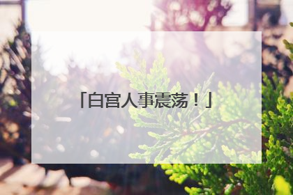 白宫人事震荡！