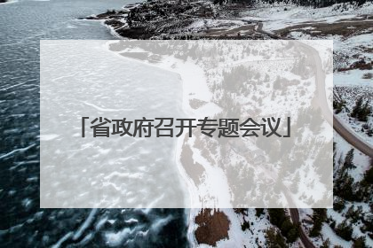 省政府召开专题会议