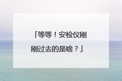 等等！安检仪刚刚过去的是啥？