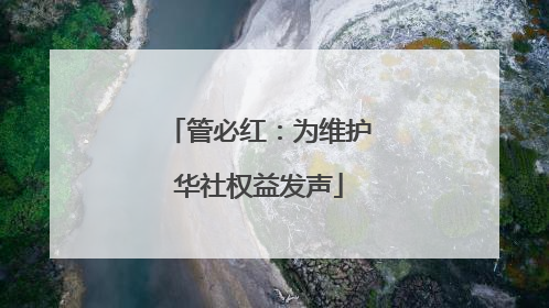 管必红：为维护华社权益发声