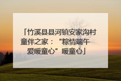 竹溪县县河镇安家沟村童伴之家：“粽情端午 爱暖童心”暖童心