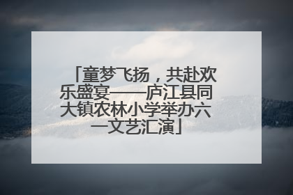 童梦飞扬，共赴欢乐盛宴——庐江县同大镇农林小学举办六一文艺汇演
