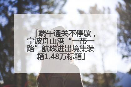 端午通关不停歇，宁波舟山港“一带一路”航线进出境集装箱1.48万标箱