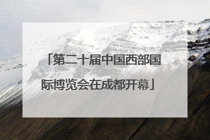 第二十届中国西部国际博览会在成都开幕