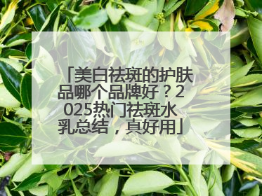 美白祛斑的护肤品哪个品牌好？2025热门祛斑水乳总结，真好用