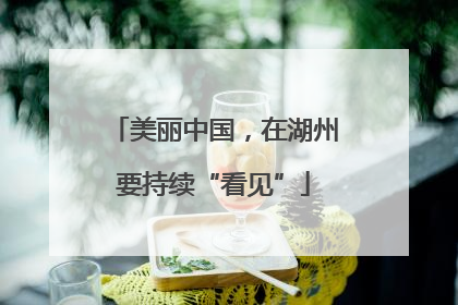 美丽中国，在湖州要持续“看见”