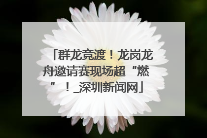 群龙竞渡！龙岗龙舟邀请赛现场超“燃”！_深圳新闻网