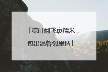 粽叶翻飞裹糯米，包出温馨邻里情