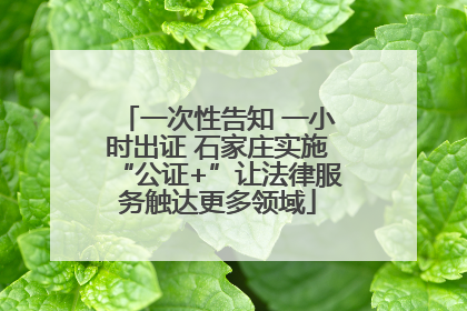 一次性告知 一小时出证 石家庄实施“公证+”让法律服务触达更多领域