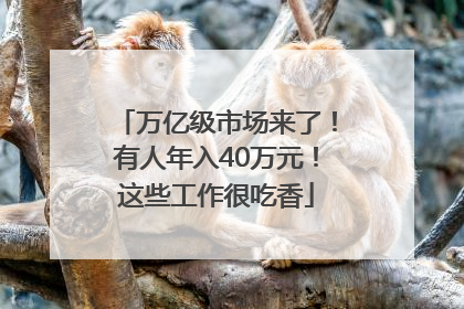 万亿级市场来了！有人年入40万元！这些工作很吃香