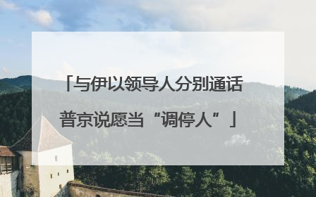 与伊以领导人分别通话 普京说愿当“调停人”