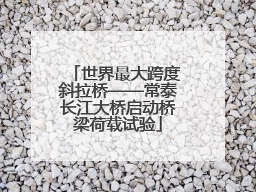 世界最大跨度斜拉桥——常泰长江大桥启动桥梁荷载试验