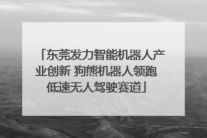 东莞发力智能机器人产业创新 狗熊机器人领跑低速无人驾驶赛道