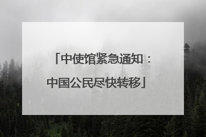中使馆紧急通知：中国公民尽快转移