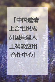 中国邀请上合组织成员国共建人工智能应用合作中心