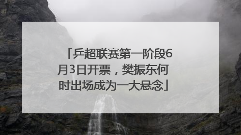 乒超联赛第一阶段6月3日开票，樊振东何时出场成为一大悬念