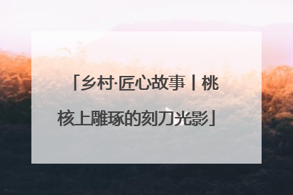 乡村·匠心故事丨桃核上雕琢的刻刀光影