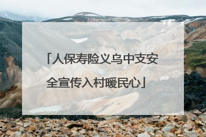 人保寿险义乌中支安全宣传入村暖民心