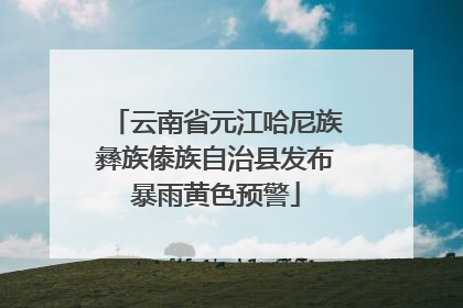 云南省元江哈尼族彝族傣族自治县发布暴雨黄色预警