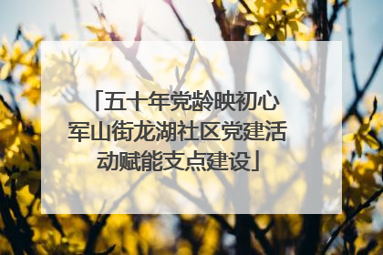 五十年党龄映初心 军山街龙湖社区党建活动赋能支点建设