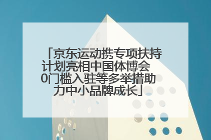 京东运动携专项扶持计划亮相中国体博会 0门槛入驻等多举措助力中小品牌成长