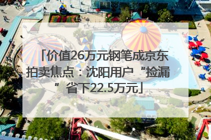 价值26万元钢笔成京东拍卖焦点：沈阳用户“捡漏”省下22.5万元