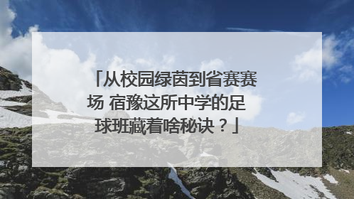 从校园绿茵到省赛赛场 宿豫这所中学的足球班藏着啥秘诀？