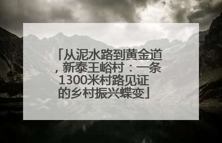 从泥水路到黄金道，新泰王峪村：一条1300米村路见证的乡村振兴蝶变