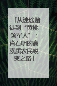从迷途赌徒到“黄桃领军人”：肖石明的高素质农民蜕变之路