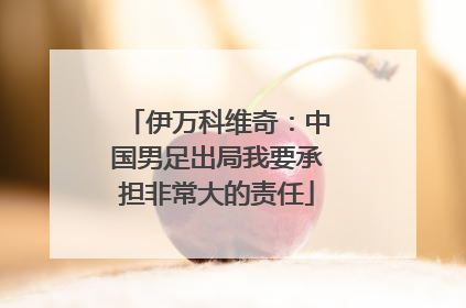 伊万科维奇：中国男足出局我要承担非常大的责任