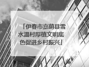 伊春市嘉荫县雪水温村厚植文明底色促进乡村振兴