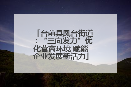 台前县凤台街道：“三向发力”优化营商环境 赋能企业发展新活力