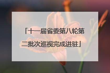 十一届省委第八轮第二批次巡视完成进驻