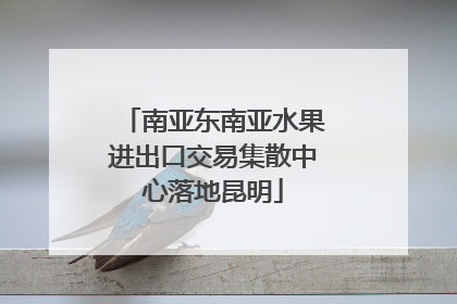 南亚东南亚水果进出口交易集散中心落地昆明