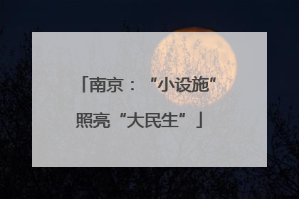南京：“小设施”照亮“大民生”
